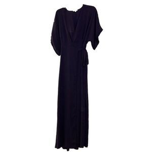 Gianni Bini Purple Maxi Wrap Dress Womens Size Small Kimono